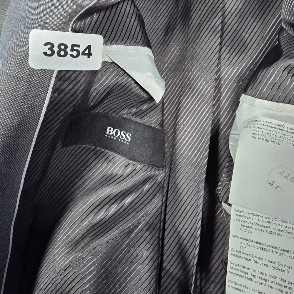 Hugo Boss Mens The James3 Sharp5 Grey Virgin Wool Blazer Sport Coat 36S